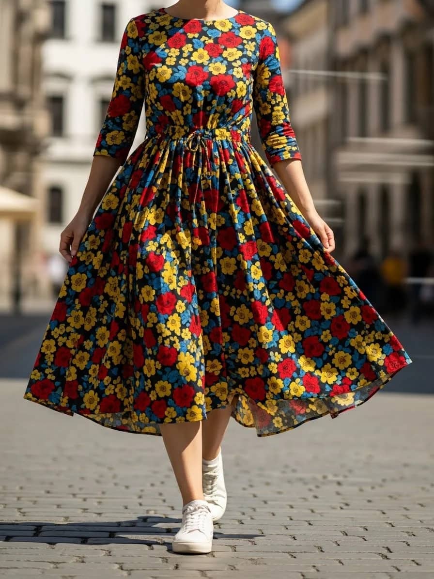 Rochie florală colorată